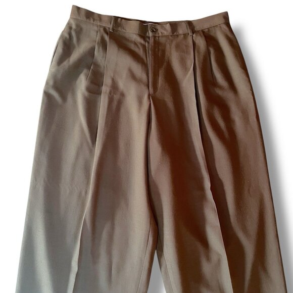 Vintage LL Bean Womens Wool Pant Sz 20 Pleated High Rise Trouser Dark Academia - Picture 3 of 8